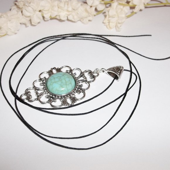 Necklace Southwestern Turquoise & Silver NWT 5156 - Picture 7 of 8